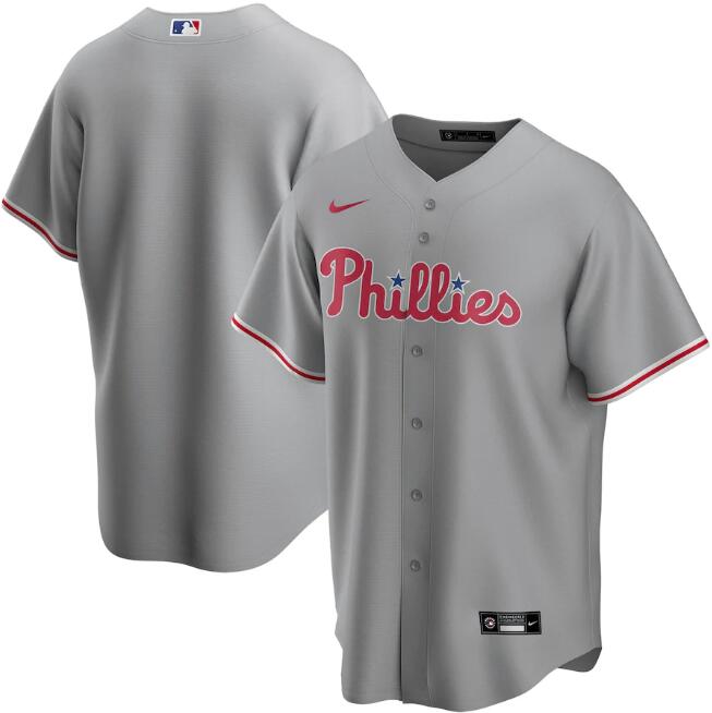 Men's Philadelphia Phillies  Gray Base Stitched Jersey